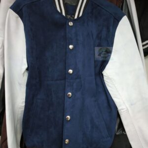 Varsity Jacket or Letterman Jacket – Suede – BlueWhite