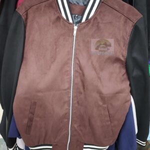 Varsity Jacket or Letterman Jacket – Suede – Maroon Black Sl