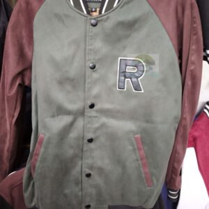 Varsity Jacket or Letterman Jacket – Suede – Grey Maroon Sl