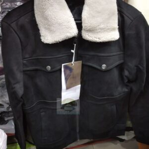 Suede Jacket – Button Black