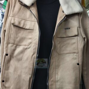 Suede Jacket – Button Cream