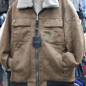 Suede Jacket – Collar Brown