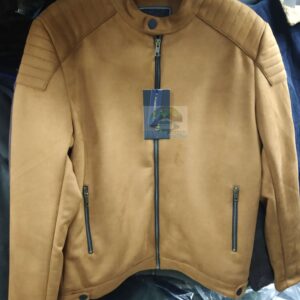 Suede Jacket – Collarless Golden