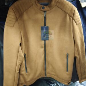 Suede Jacket – Collarless Golden